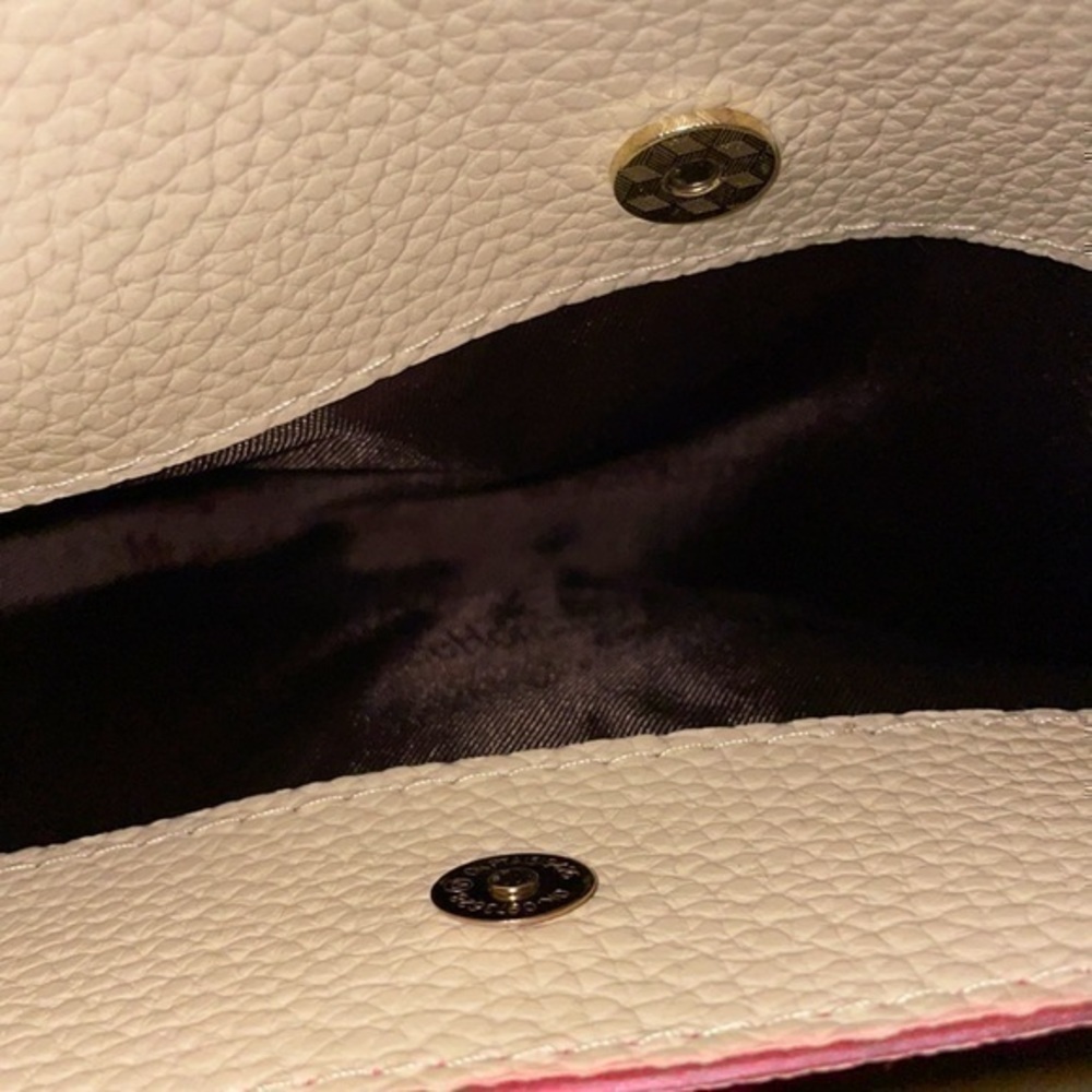 NWOT clutch crossbody bag purse chain strap monogrammed DDM embroidery in cream - Picture 8 of 10